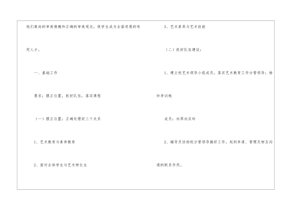 学校艺术教育工作计划模板集锦六篇_第2页