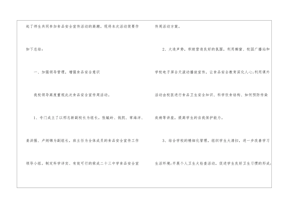 学校食品安全宣传周活动总结_第2页