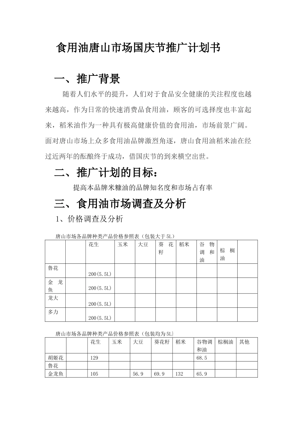 食用油唐山国庆推广计划_第1页