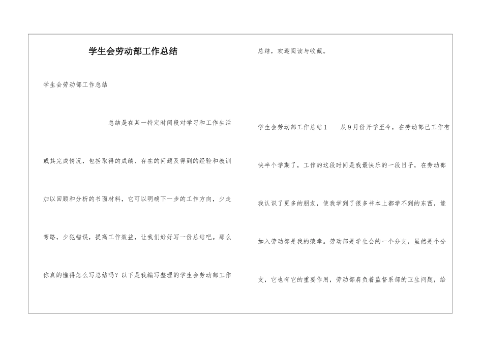 学生会劳动部工作总结_第1页