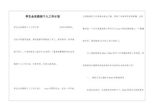 学生会实践部个人工作计划