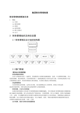 首都集团财务管理制度