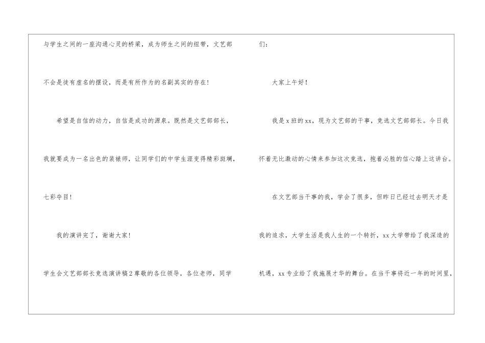 学生会文艺部部长竞选演讲稿_第3页