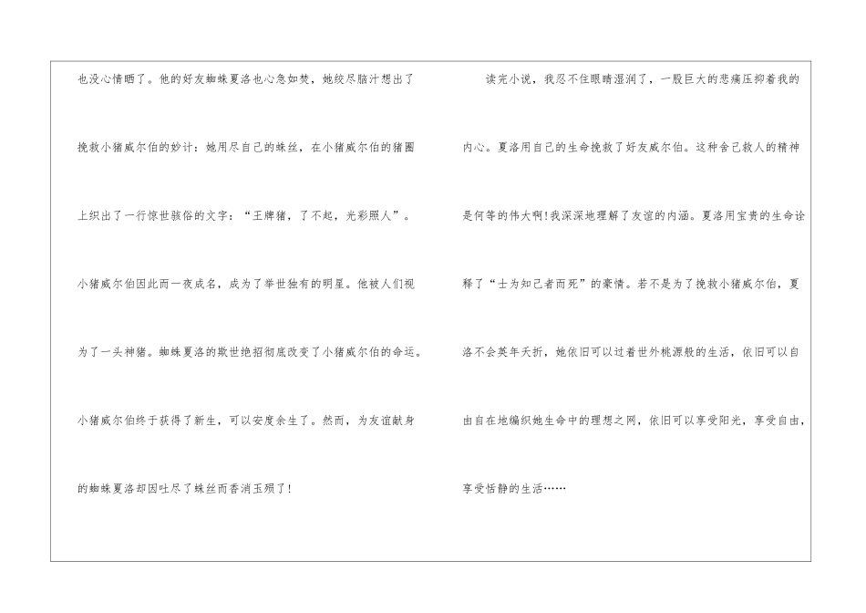 学生夏洛的网阅读心得5篇_第2页