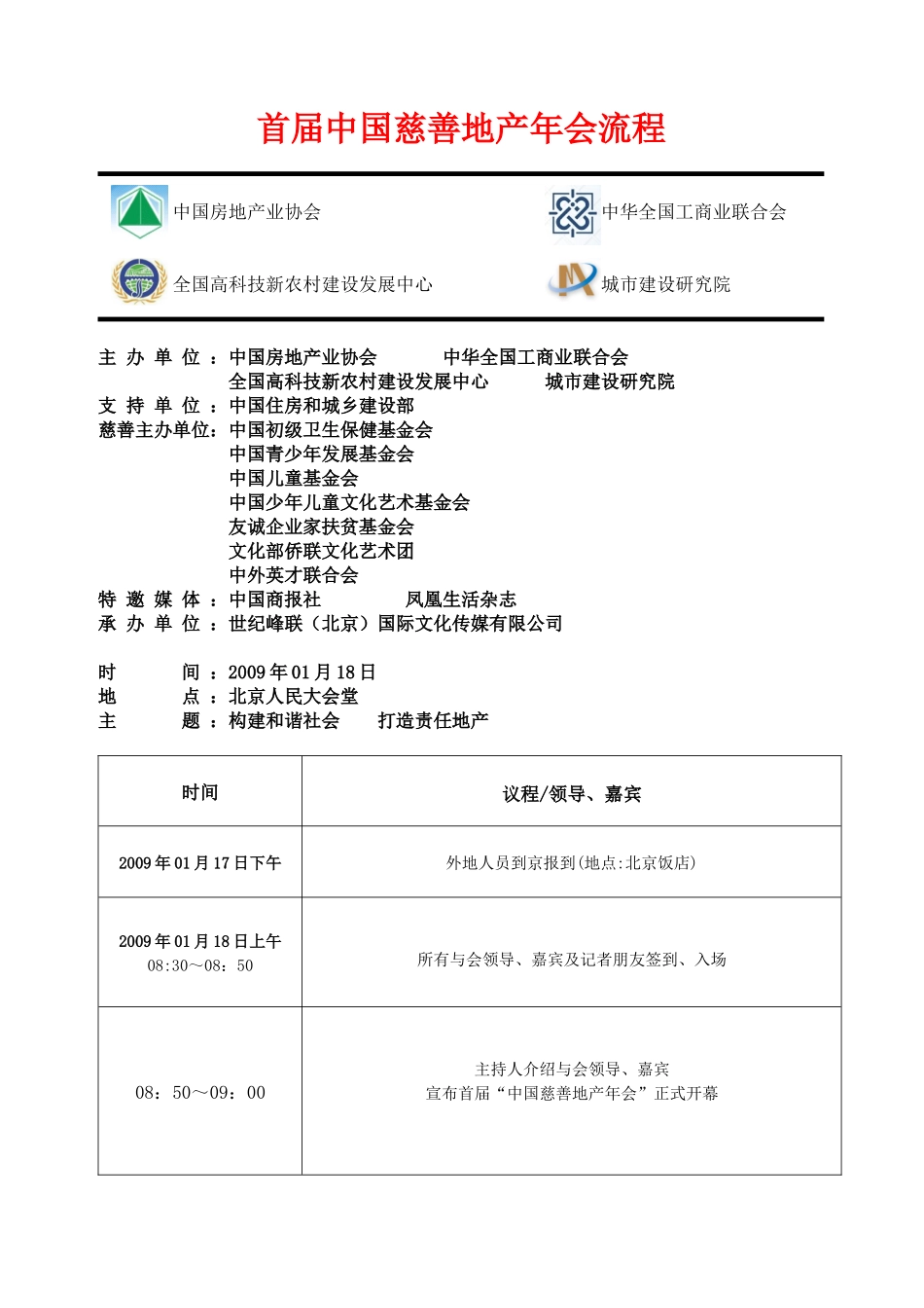 首届中国慈善地产年会流程_第1页