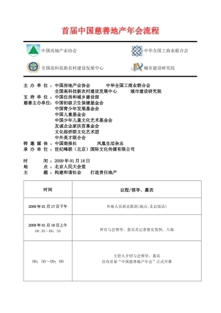 首届中国慈善地产年会流程