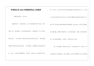 学院院长在2024年新春团拜会上的致辞