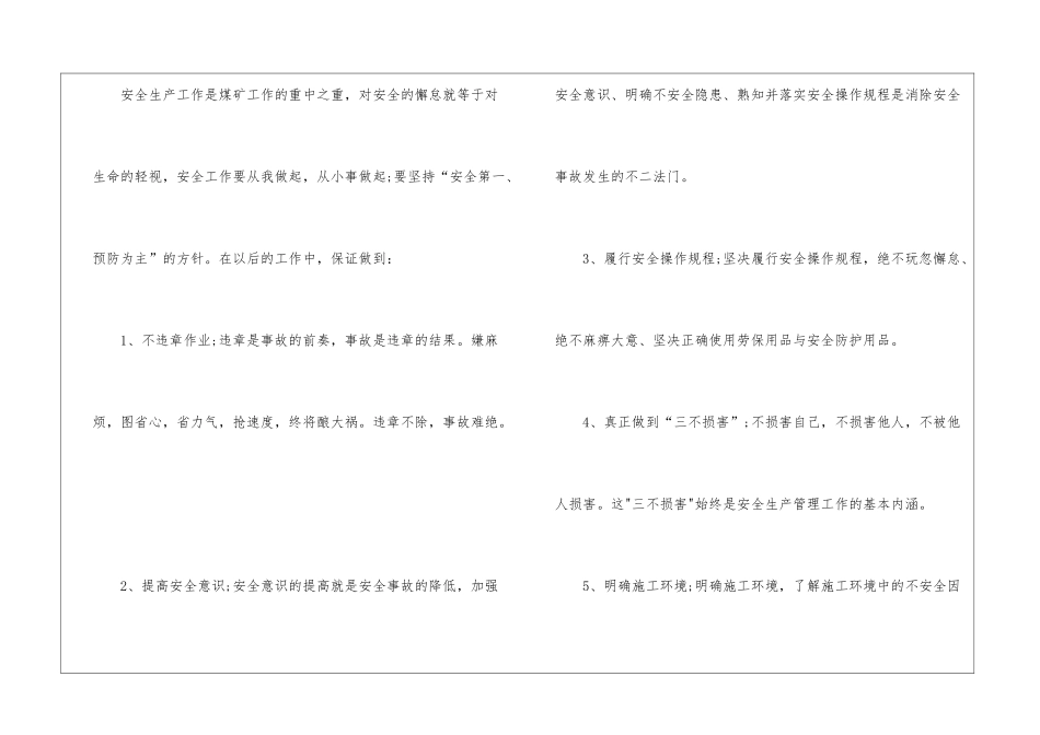 安全保证书范文模版-_第3页