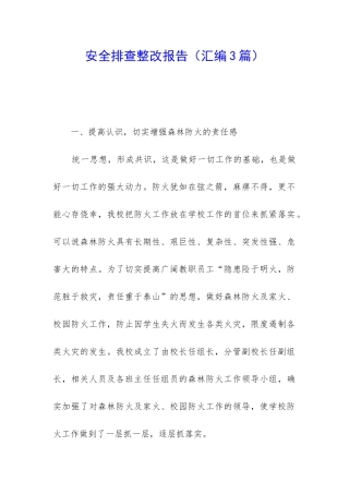 安全排查整改报告