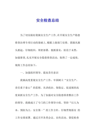 安全检查总结
