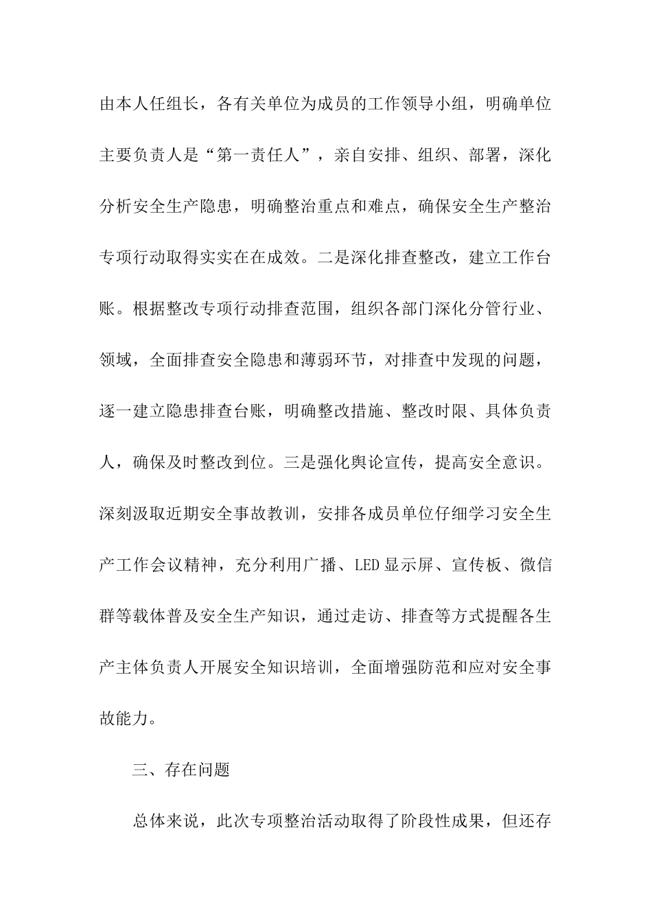 安全生产整治专项行动报告_第2页