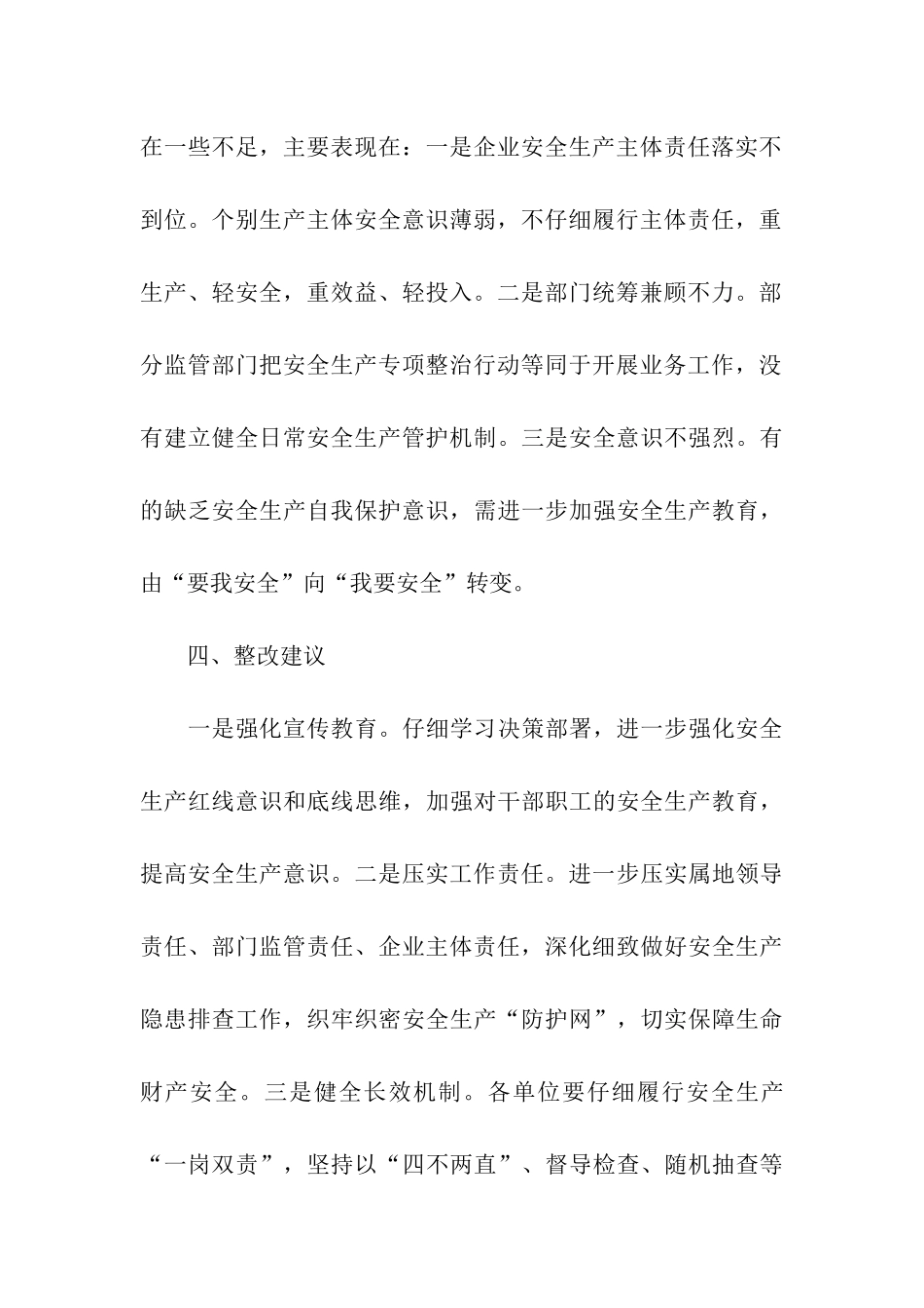 安全生产整治专项行动报告_第3页