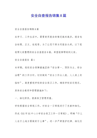 安全自查报告锦集8篇-
