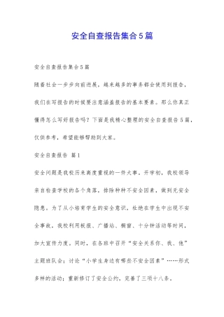 安全自查报告集合5篇-