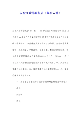 安全风险排查报告