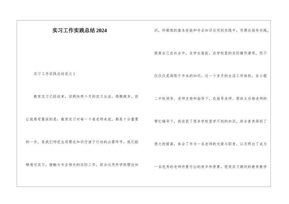 实习工作实践总结2024_第1页