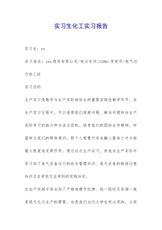 实习生化工实习报告-