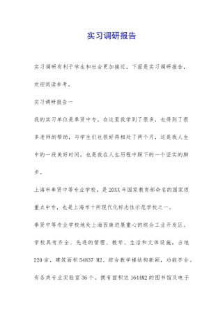 实习调研报告-