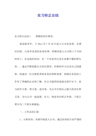 实习转正总结
