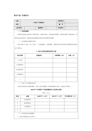 香水产品广告策划书