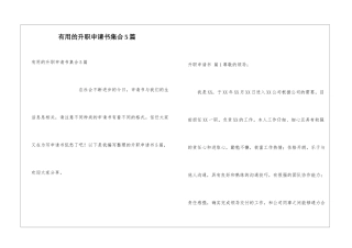 实用的升职申请书集合5篇