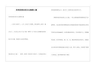 实用的周末的日记集锦5篇