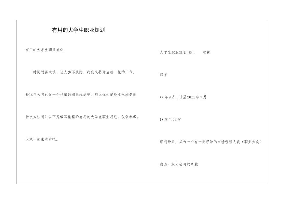 实用的大学生职业规划_第1页
