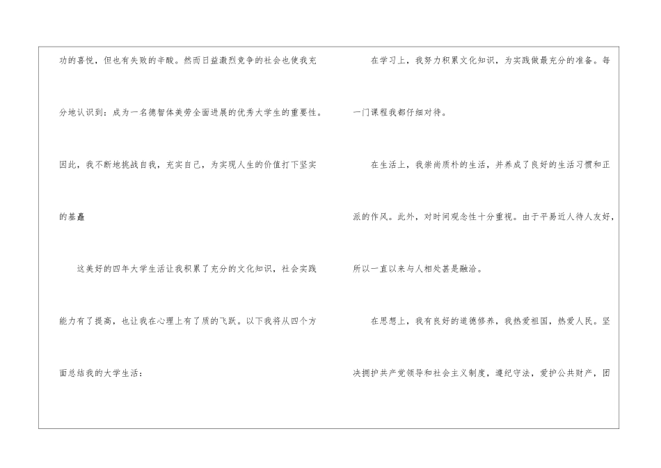 实用的大学自我鉴定模板集锦7篇_第3页