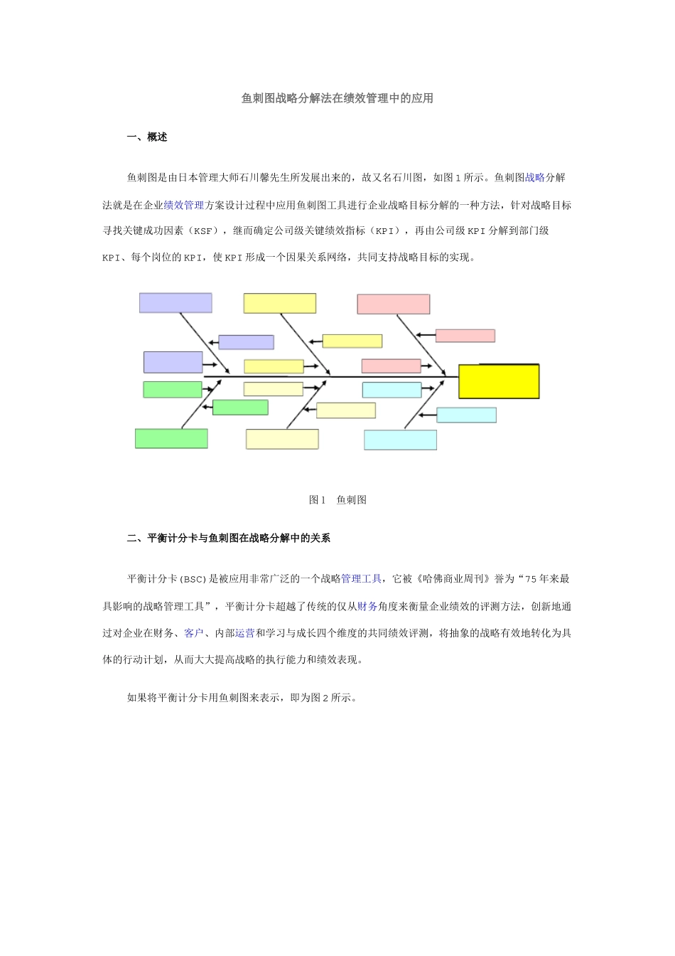 鱼刺图战略分解法在绩效管理中的应用_第1页