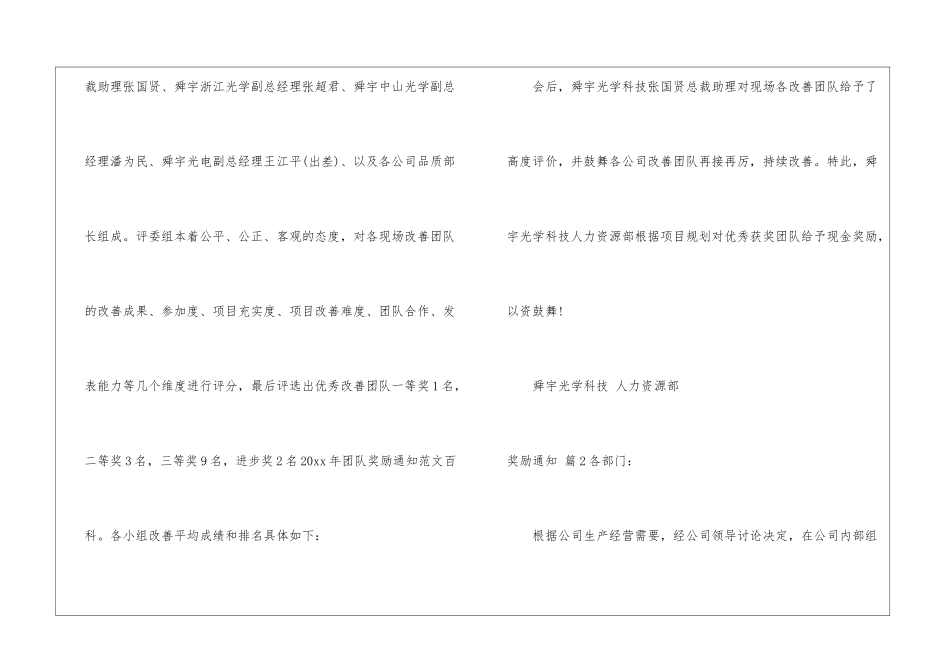 实用的奖励通知3篇_第2页