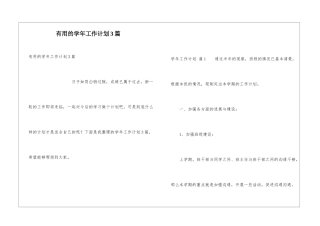 实用的学年工作计划3篇