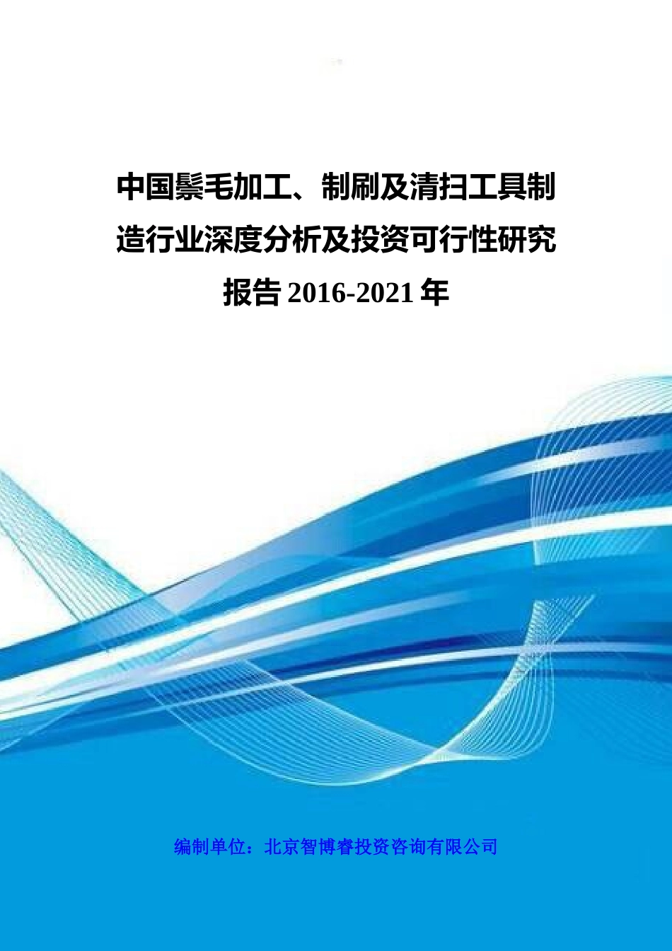 鬃毛加工制刷及清扫工具制造行业深度分析报告_第1页