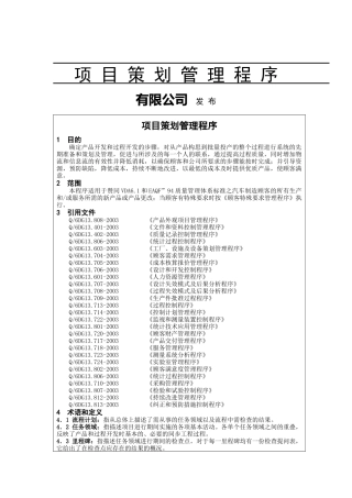 项目策划管理程序