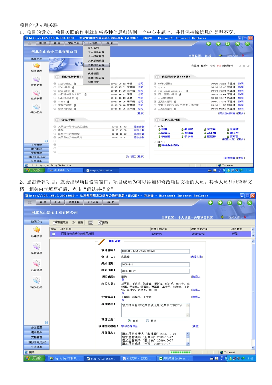项目的设立和关联_第1页