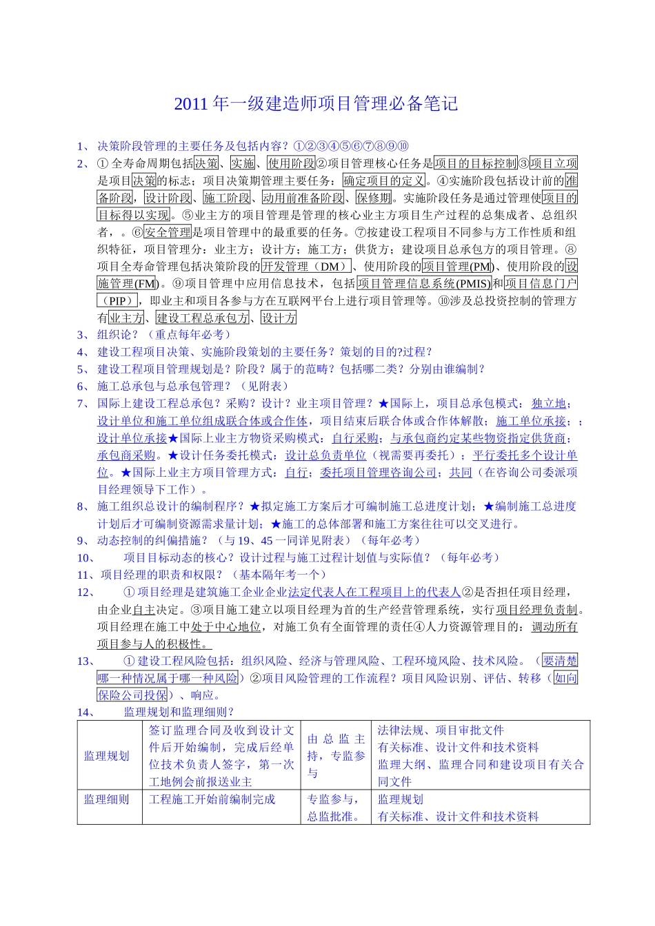 项目管理必备笔记_第1页
