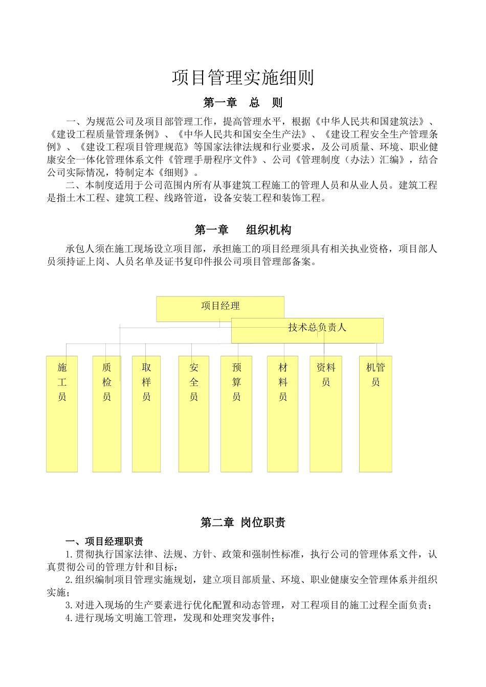 项目管理实施细则_第1页