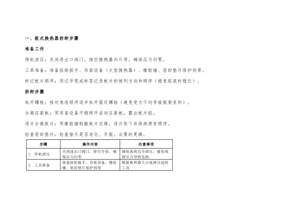 板式换热器拆装与物理清洗_第1页