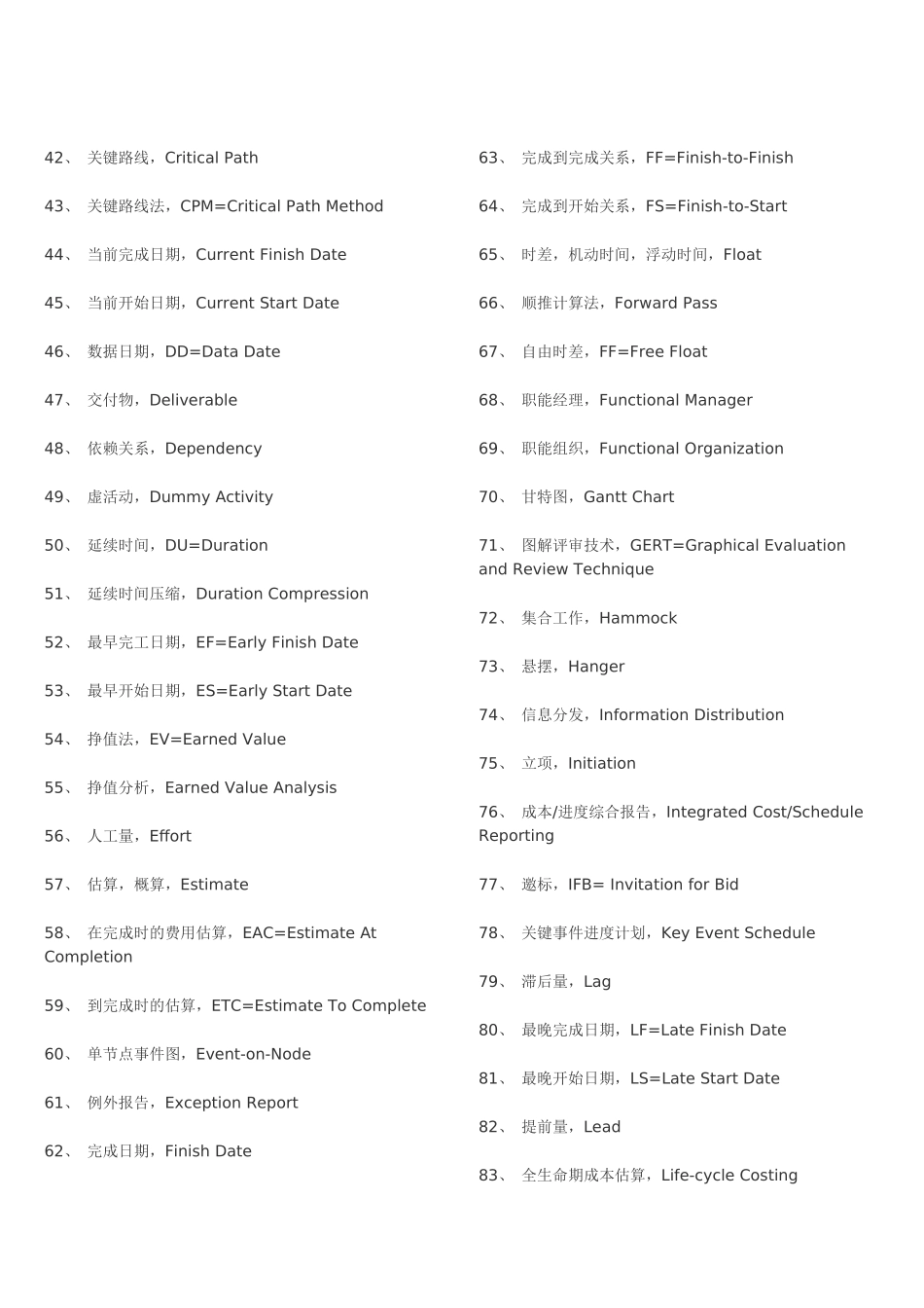 项目管理专用中英文术语词汇_第2页