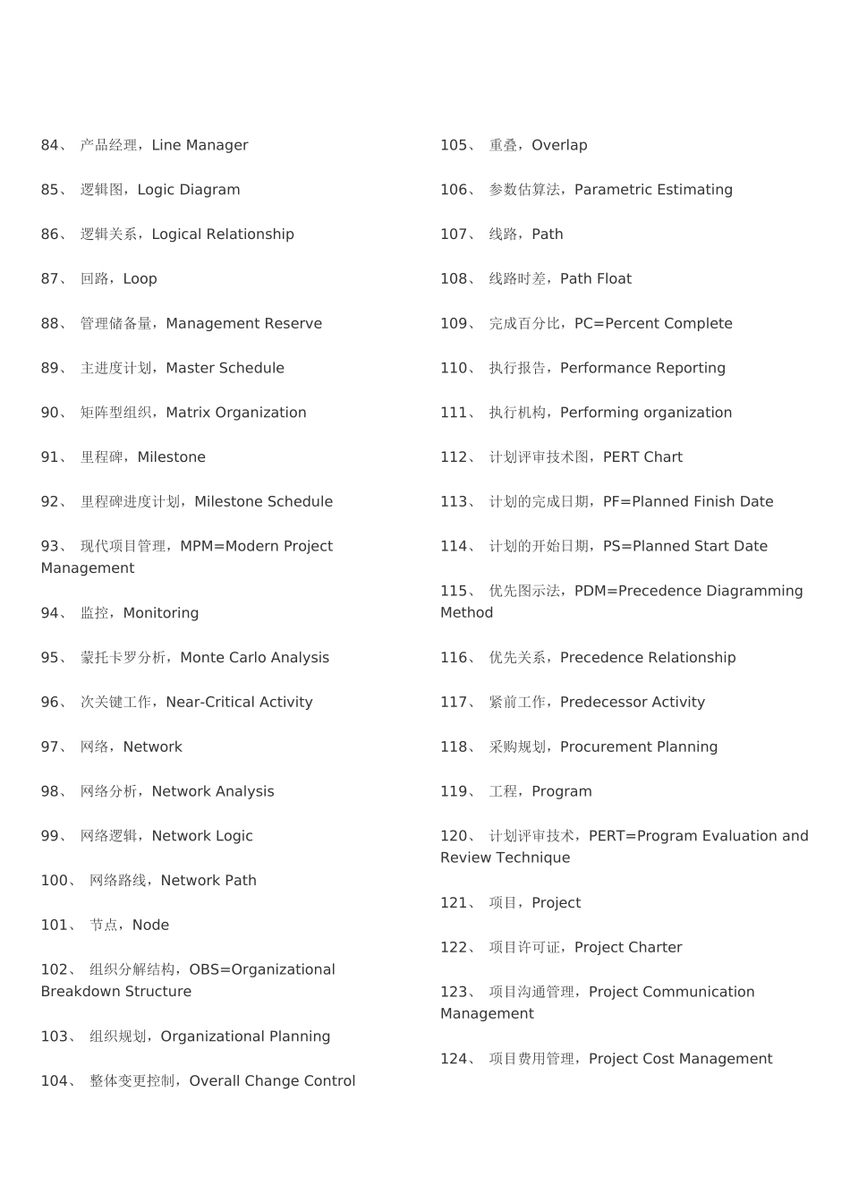 项目管理专用中英文术语词汇_第3页