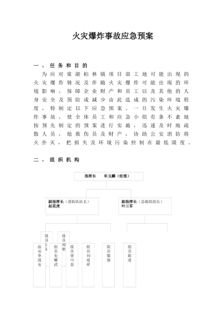 项目火灾爆炸事故应急预案最新