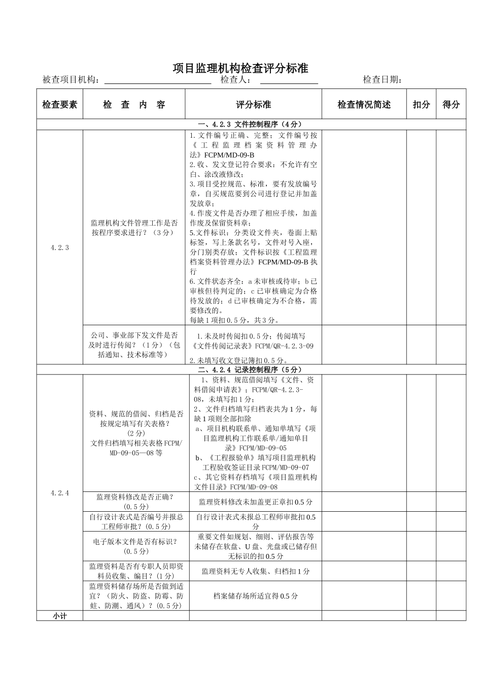 项目检查评分标准_第1页