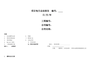 项目每月总结报告