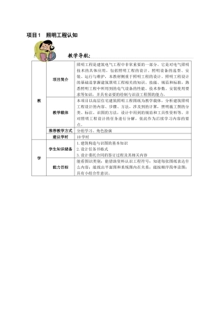 项目1：照明工程认知