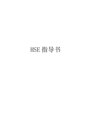 项目HSE指导书