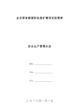 项目安全生产管理办法