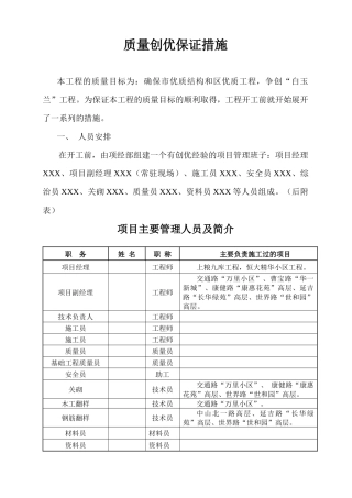 项目创优方案