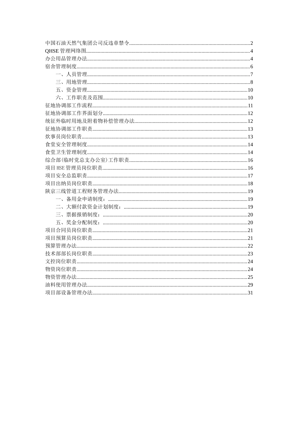 项目各部门管理办法与岗位职责_第1页