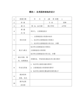 项目公园规划设计范本