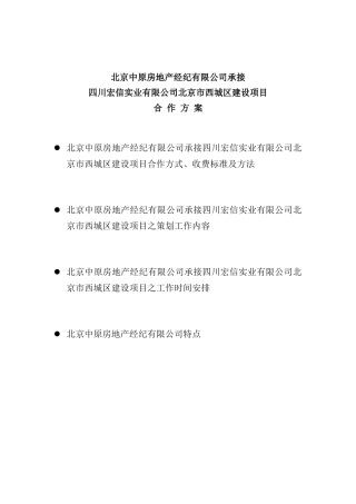 项目合作方案中原