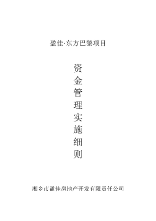 项目合作资金管理实施细则